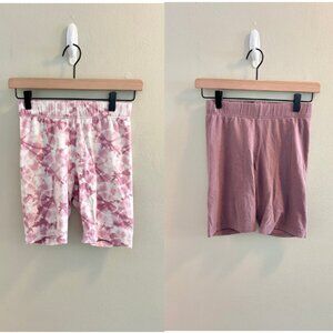 Old Navy High-Waisted Biker Shorts Womens Size Small Pink Tie Dye 8 Inch Inseam